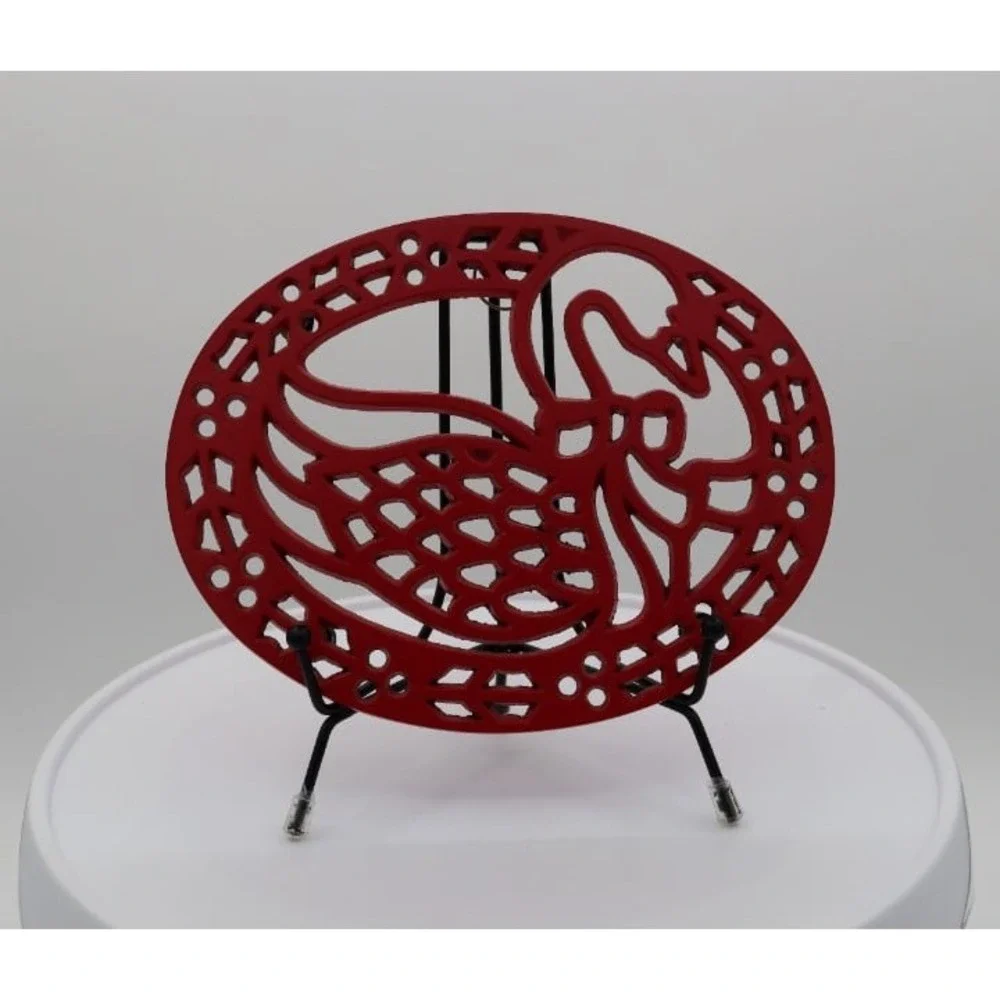 Avon Country Christmas Collection Red Goose Trivet Wall Hanging Metal